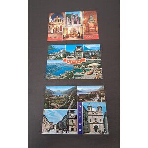 Lot of 3 Post Cards Kotor Montenegro Churches, Landscape, Countryside Unposted